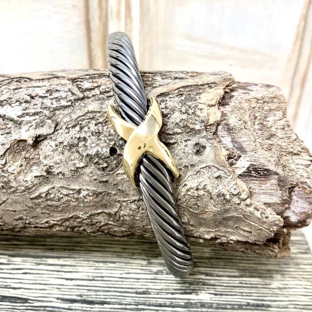 Gold and Silver Cable Bracelet